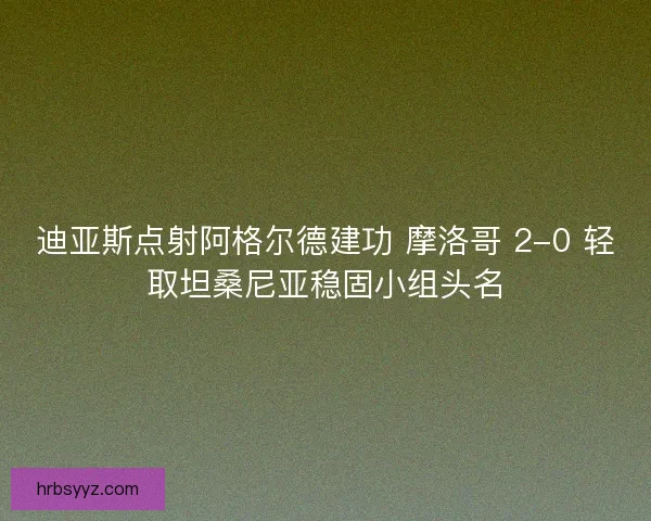 迪亚斯点射阿格尔德建功 摩洛哥 2-0 轻取坦桑尼亚稳固小组头名